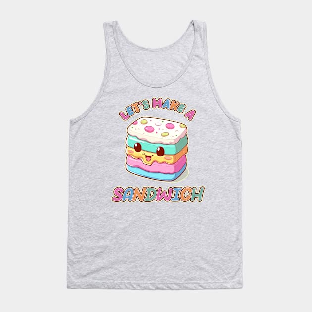 Let's Make a Sandwich? Kawaii Ice Cream Sandwich Tank Top by DanielLiamGill